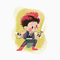 表演武术的男孩