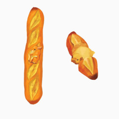 法棍手绘画素材图片