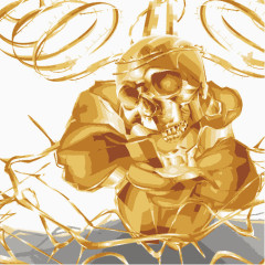 金属质感骷髅玫瑰