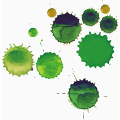 矢量绿色墨点