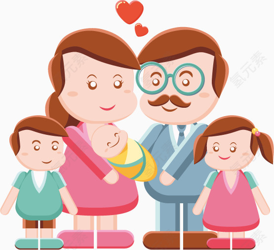 矢量幸福的家庭