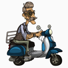 骑电动车的大爷