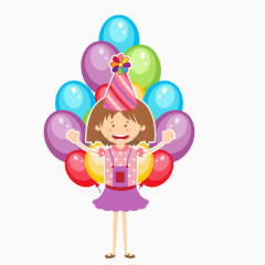 矢量气球女孩