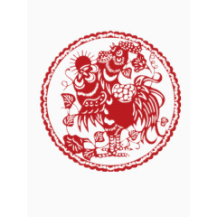 公鸡剪纸
