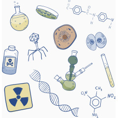 可爱手绘科学研究矢量元素