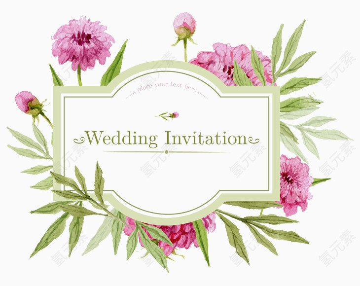 花朵婚礼邀请函