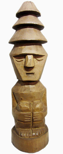 巴厘岛土著人头像木雕