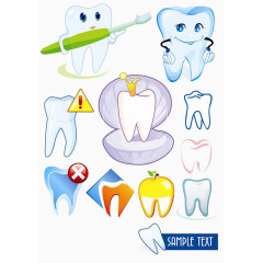 各类卡通牙齿