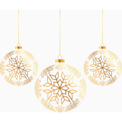 三颗金色圣诞球