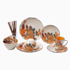 菜盘汤盘套装清新树叶家用