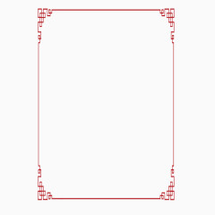 矢量红色中国风边框