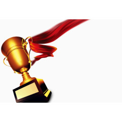 奖杯 中国红 彩条