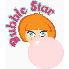 矢量图吹气球的女孩