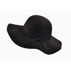 英伦复古女欧美毛呢大檐帽