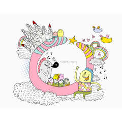 可爱卡通插画素材设计
