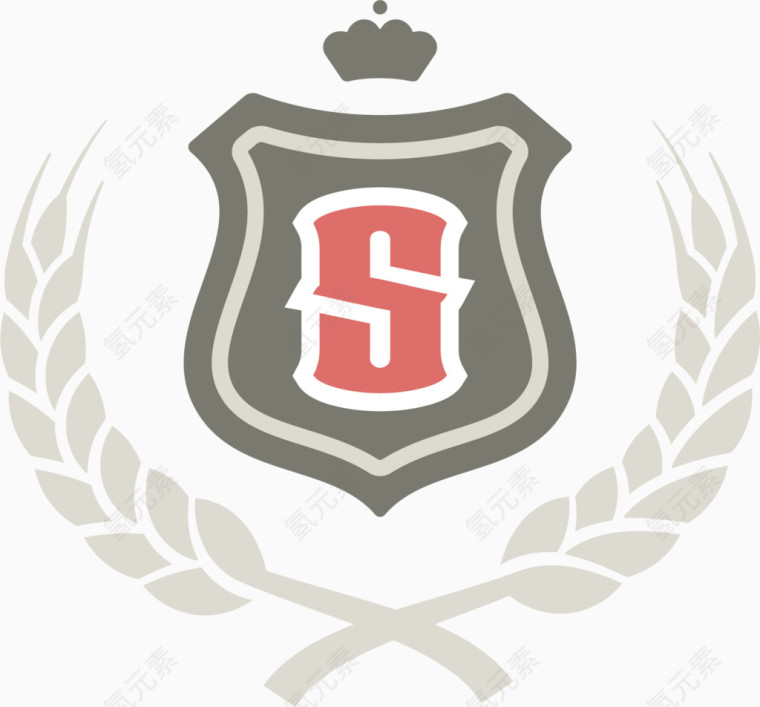 S英伦皇冠麦穗徽章