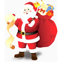 红色圣诞老人送礼物图案