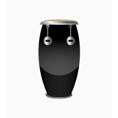 黑色简洁大气锣鼓卡通素材