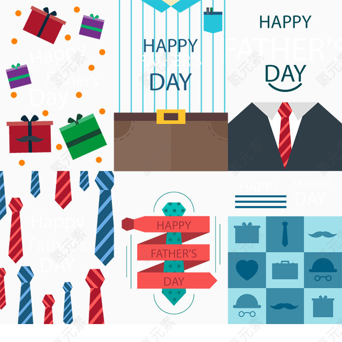 创意父亲节贺卡矢量图