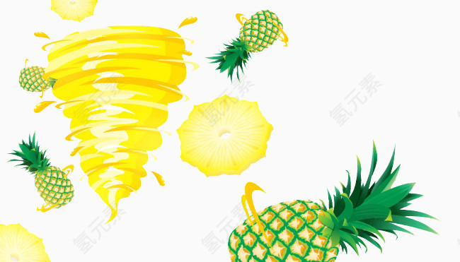 有质感的新鲜菠萝元素