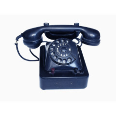 蓝色的老式的家庭用电话