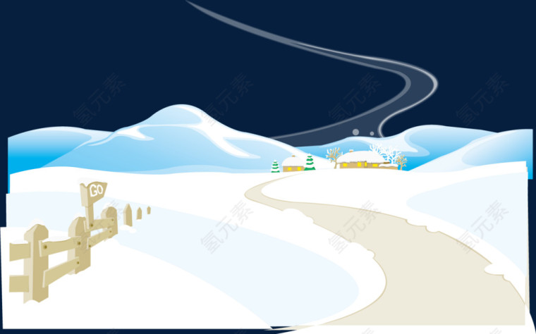雪景矢量北极雪素材