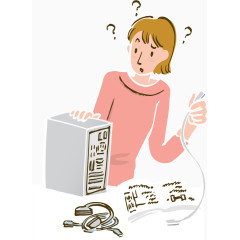 矢量手绘修理电脑