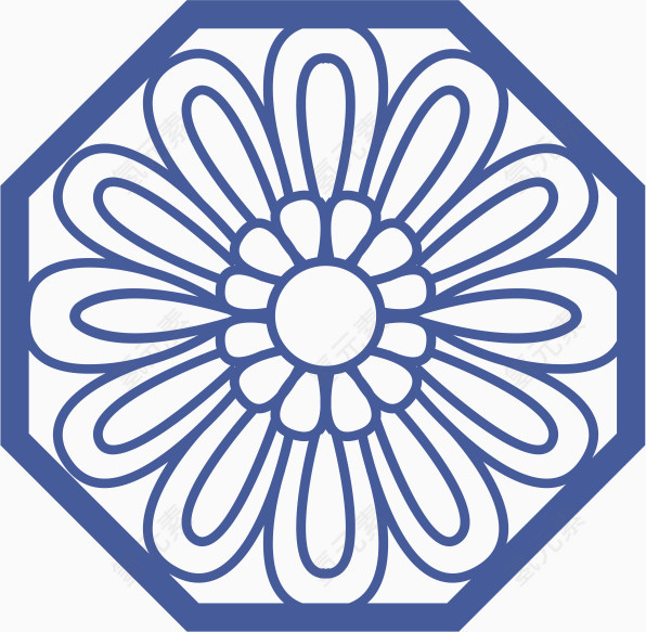 角花底纹花型对称平面图形