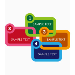 矢量扁平分类标题多色边框