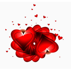 重叠浪漫情人节心形图案