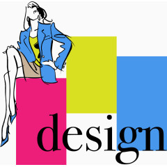 矢量黑色字母与女人