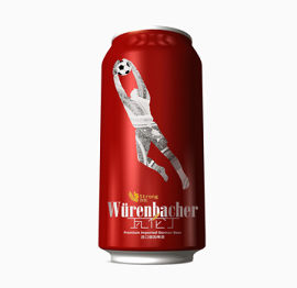 实物产品红色罐啤酒