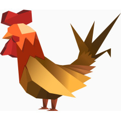 矢量手绘几何大公鸡