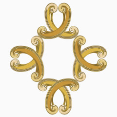 高端金色十字形花纹