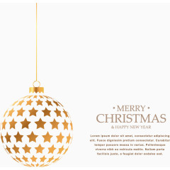 五角星金色圣诞球