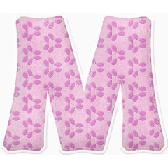 粉色花瓣M字艺术字