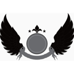 黑白单色翅膀手绘