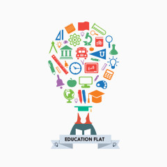矢量扁平化学习用品