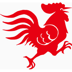 新年元旦公鸡剪纸