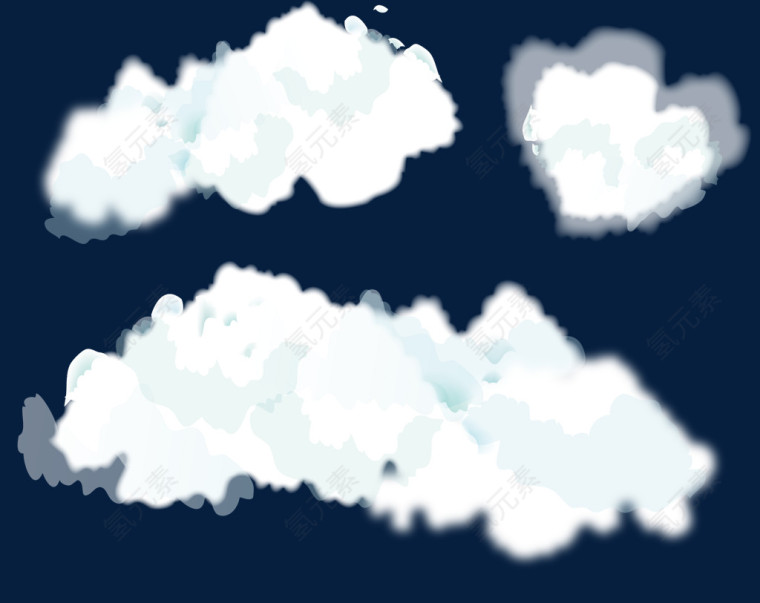 云朵白云立体矢量图
