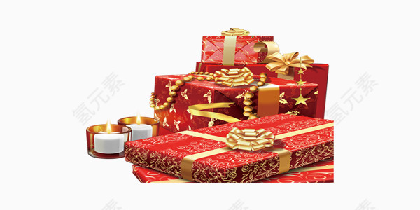 红色喜庆新年礼品盒图片