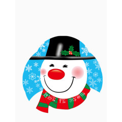 蓝色打底礼帽雪人