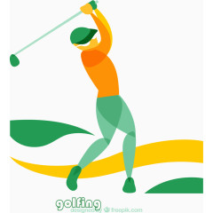 抽象彩色高尔夫球手