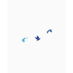 蓝色飞鸟装饰图案设计