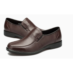 时尚商务休闲头层牛皮套脚皮鞋