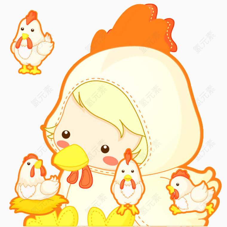 卡通生肖鸡