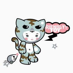 抓住老鼠的小猫