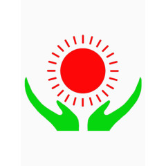 双手托起红色太阳