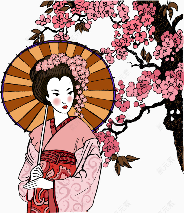撑伞日本女性