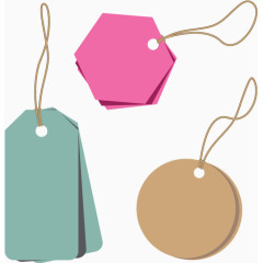 矢量扁平彩色标签挂件